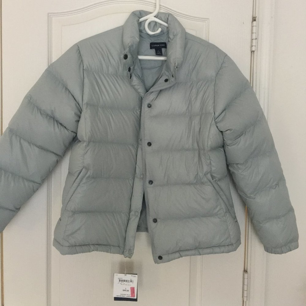 Lands End Bubble Coat Light Gray